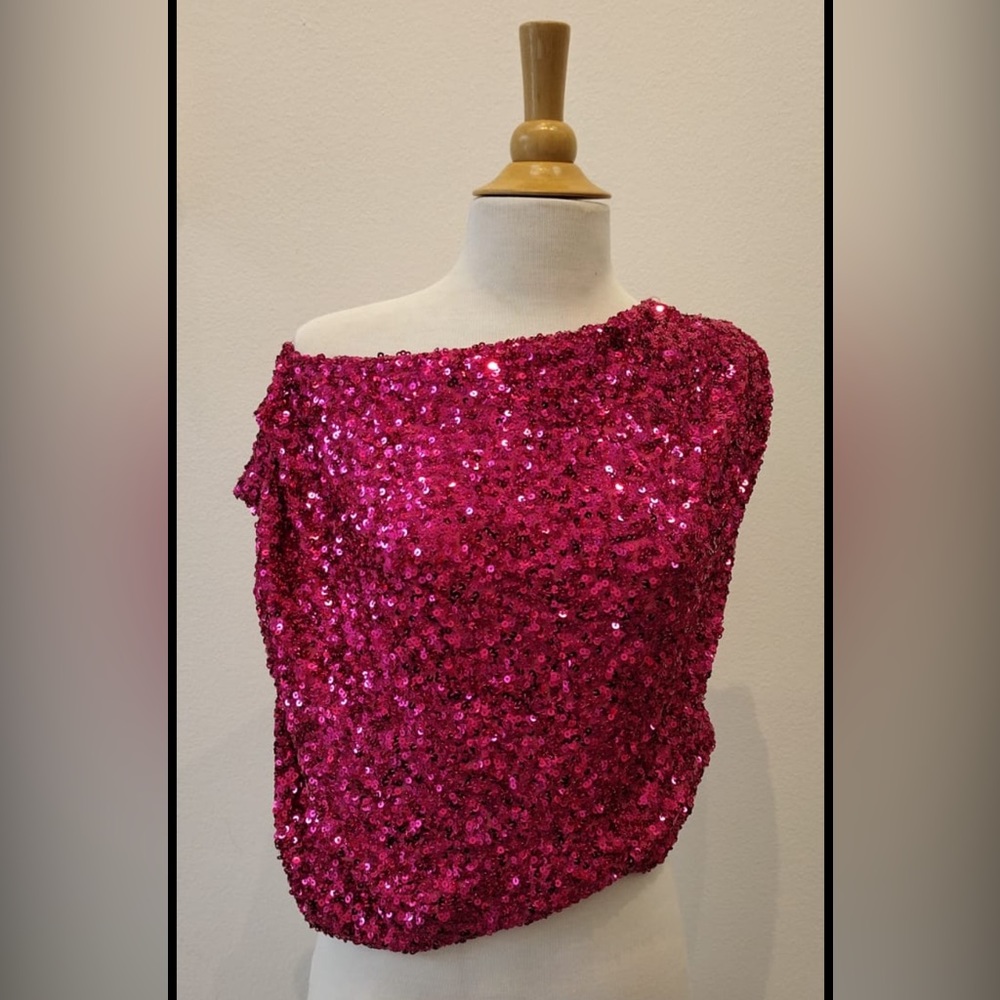 Olivaceous Sequin Top